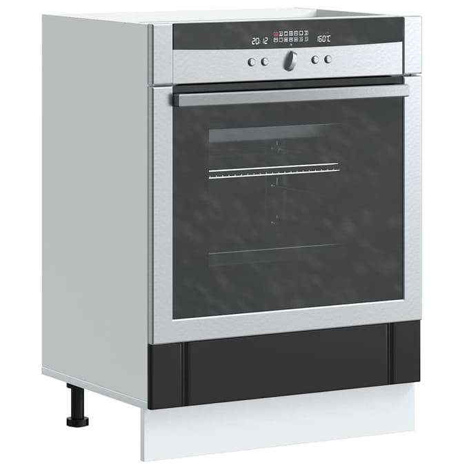 vidaXL - Ovenkast - Lucca - bewerkt - hout - zwart