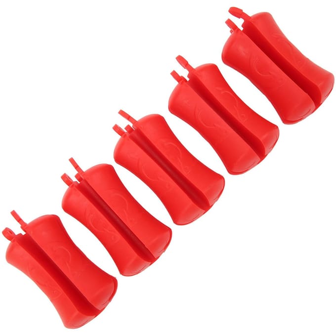 5PCS Support de Canne à Pêche Portable Boule Fixe Silicone Réutilisable Attache Rapide pour Faisceau de Canne à Pêche rouge