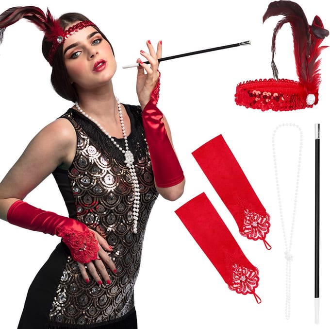 Boland - Set Flapper deluxe - Volwassenen - Vrouwen - Charleston -