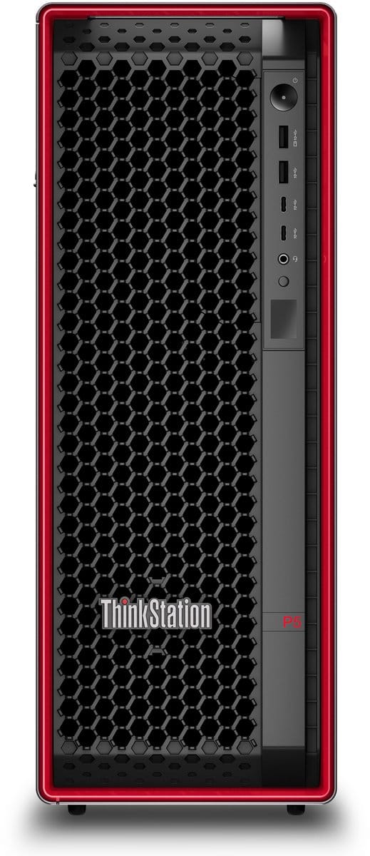 Lenovo ThinkStation P5 Intel® Xeon® W w3-2435 32 GB DDR5-SDRAM 1 TB SSD Windows 11 Pro for Workstations Tower Workstation Zwart, Rood