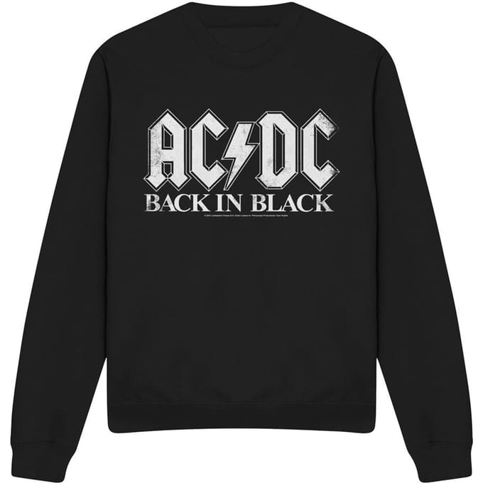 AC/DC Unisex Sweatshirt Back In Black voor volwassenen (Zwart)