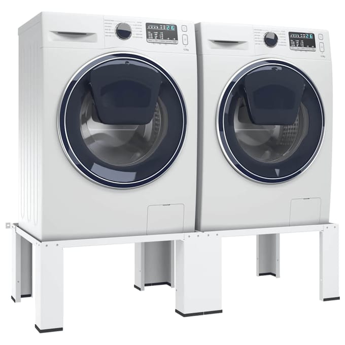 vidaXL - Wasmachine- - en - drogerverhoger - dubbel - wit