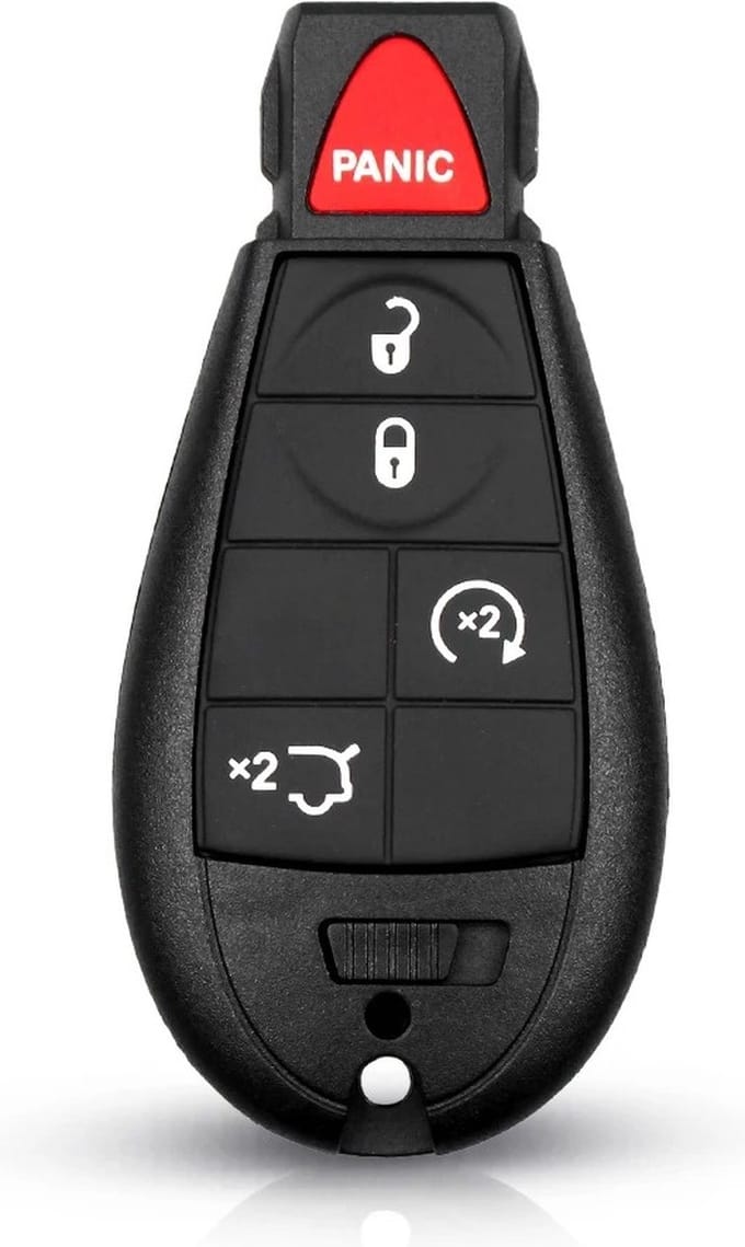 XEOD Autosleutelbehuizing - sleutelbehuizing auto - sleutel - Autosleutel / Geschikt voor: Dodge 3 knops & panic knop