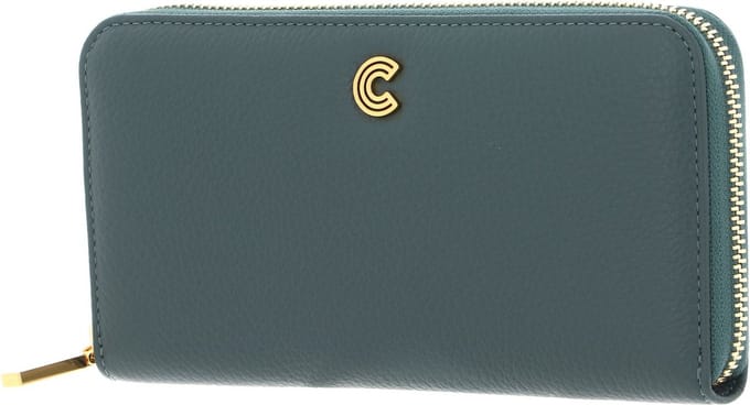 COCCINELLE Leren Portemonnee Myrine Zip Around Wallet Kale Green Groen
