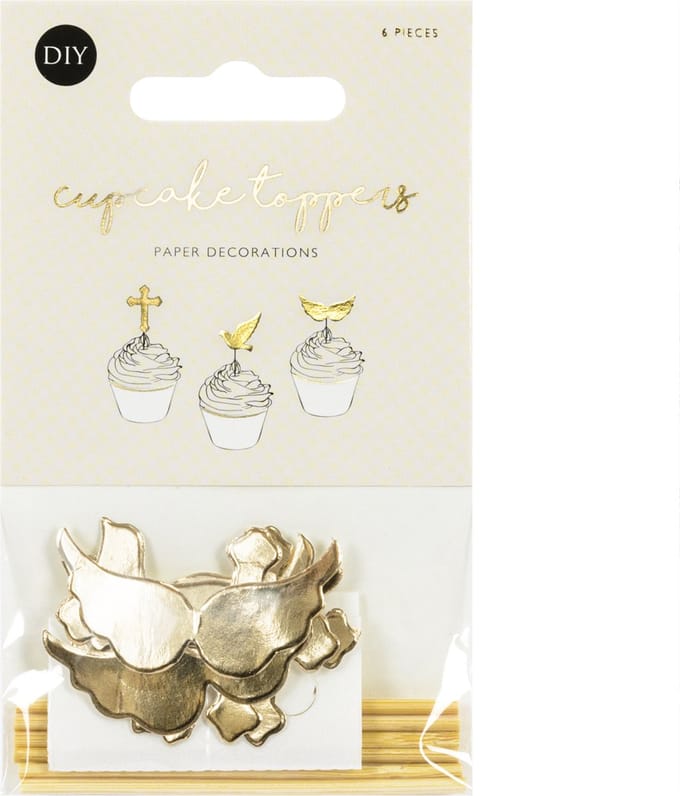PartyDeco - Cupcake toppers Communie (6 stuks) - communie versiering - communie