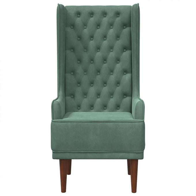 vidaXL - Gecapitonneerde - stoel - met - hoge - rugleuning - Zeegroen - fluweel