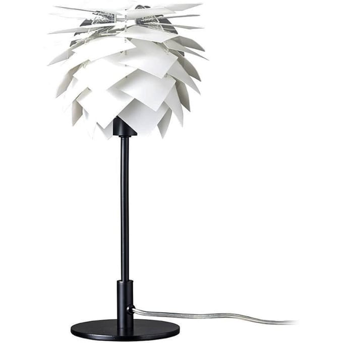 Dyberg Larsen tafellamp Pineapple, wit/zwart, hoogte 35 cm