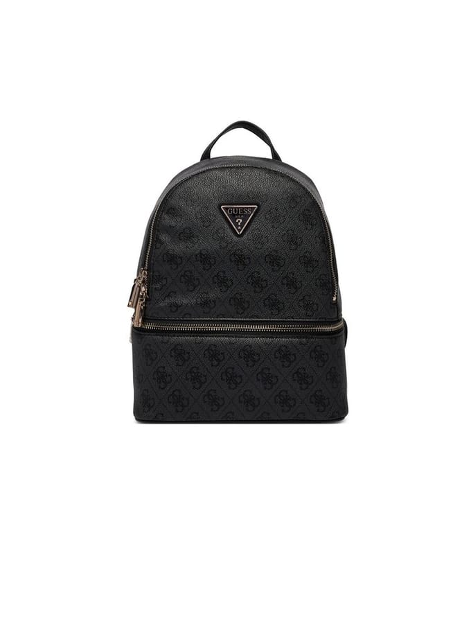 GUESS rugzak Follie Travel Small Backpack Coal Logo donkergrijs