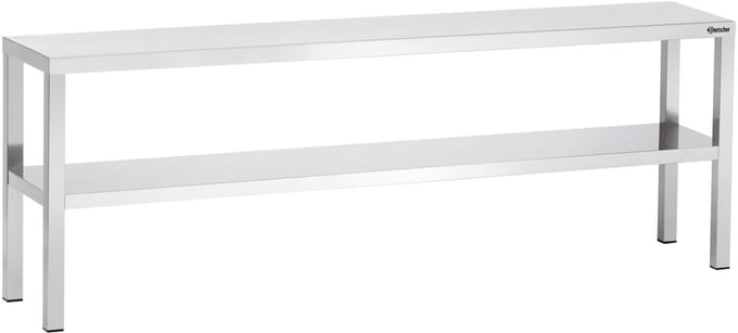 Etagere RVS Dubbel, B 2000mm