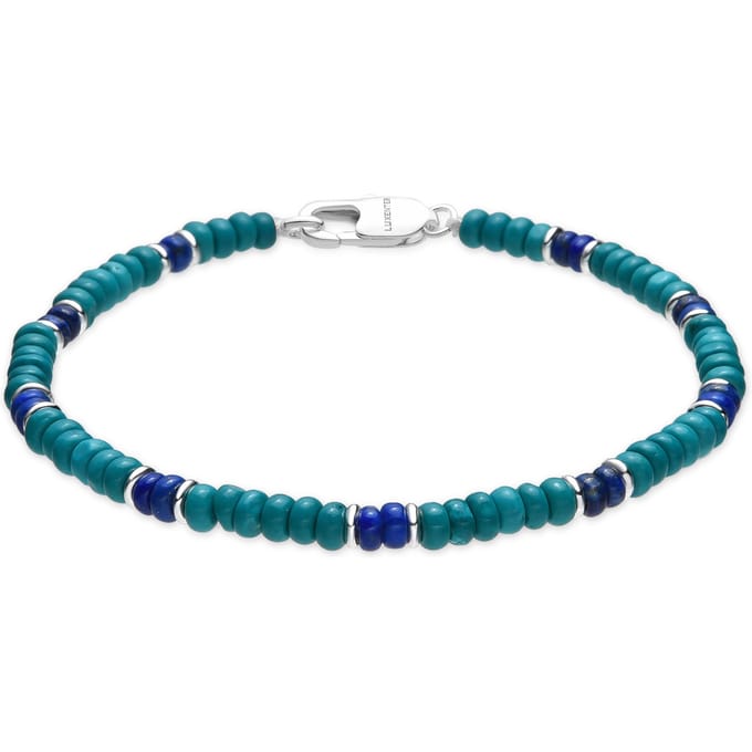 Luxenter Armband met zilveren afwerking en turkoois - Ipola