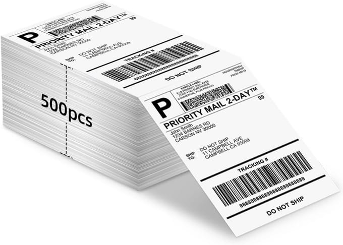Thermische DHL verzendlabels 4x6 inch - 500 stuks witte gevouwen labels voor 100mm labelprinter
