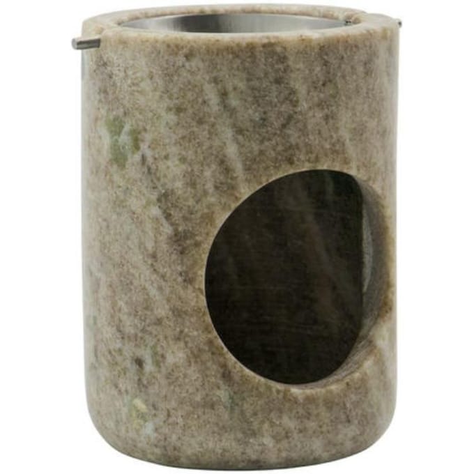Meraki Oil Burner Marble Beige Silver Finish 1 st