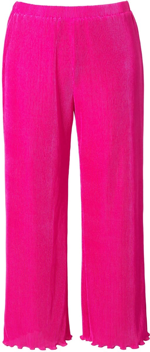 MIAMODA - Dames - Broek geplooid wijde pijpen - Hibiscusrood - Maat 54