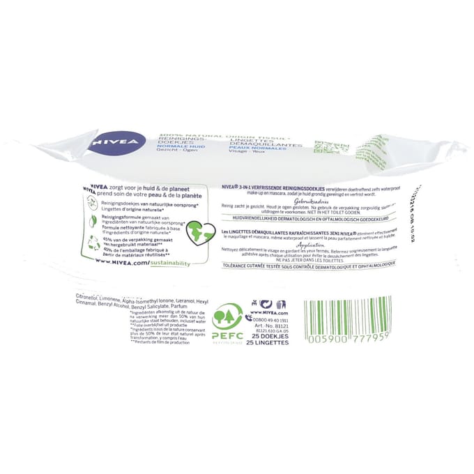 NIVEA Reinigingsdoekjes Normale Huid - 25 stuks