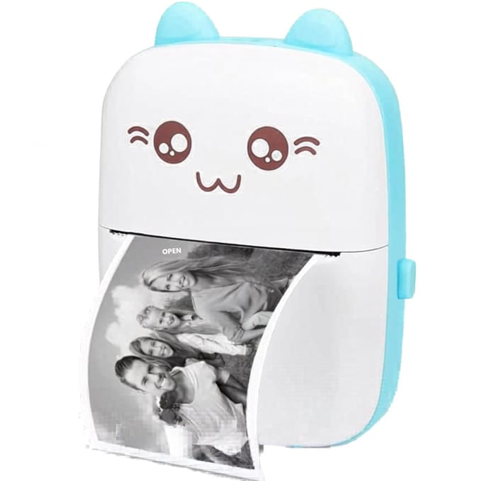 AHD® Mini Printer - Fotoprinter - Fotoprinter Voor Smartphone - Labelprinters - Wit - 16cm x 14cm x 7cm