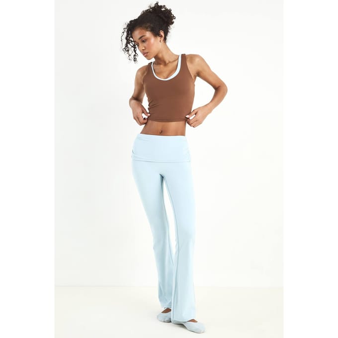 Dames Dsgn Studio Ultra Sculpt Omgevouwen Taille Uitlopende Legging | Lichtblauw | Maat: Large