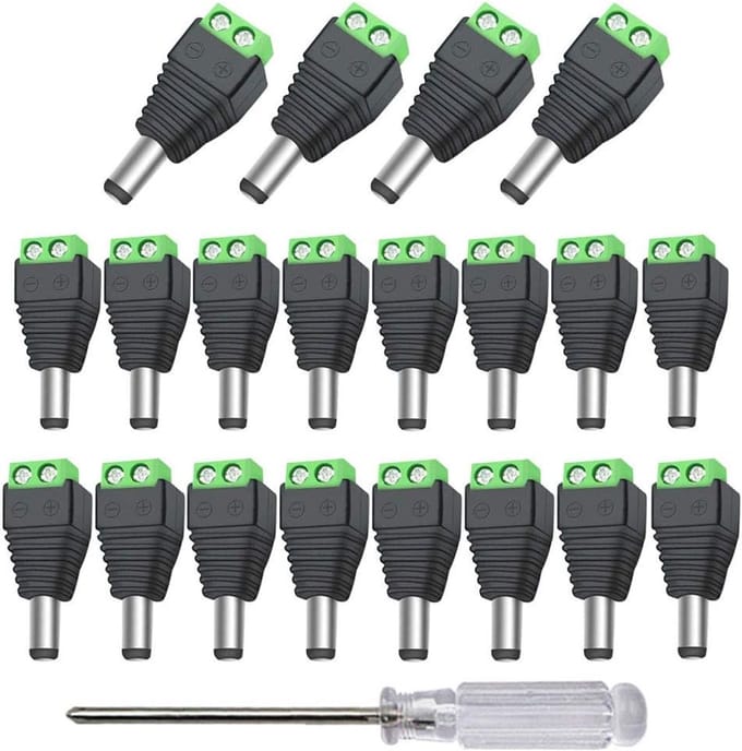 50 Stuks 12 V / 24 V DC Mannen Stekker, 2,1 x 5,5 mm voor CCTV-Camera's