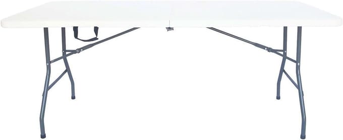 Tuinfeest Tafel - Klaptafel Buiten - Buiten Eten - Stevige Staalconstructie - 180 cm Lang - Wit