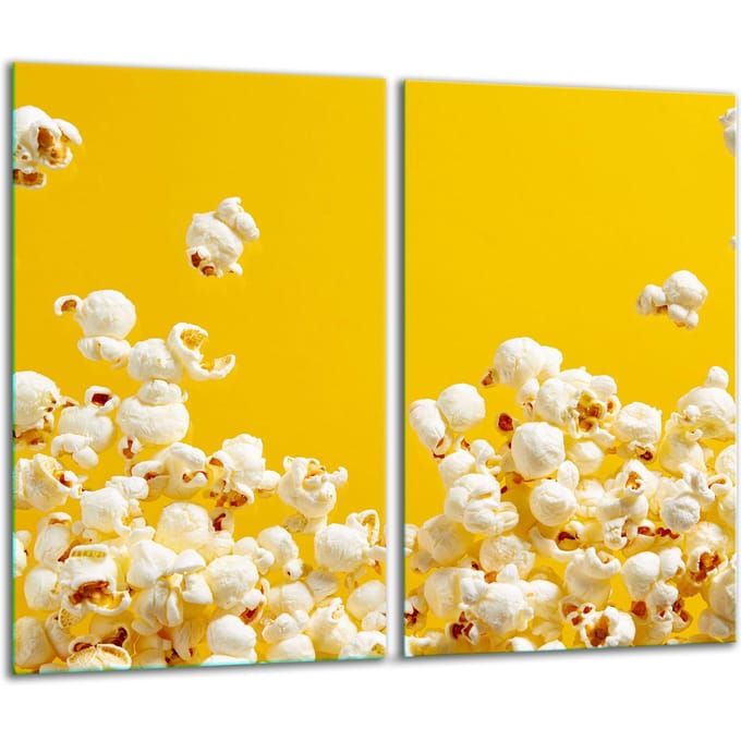TMK ArtDeko - Snijplank - Glas - Popcorn Motief - 2x 30x52 cm