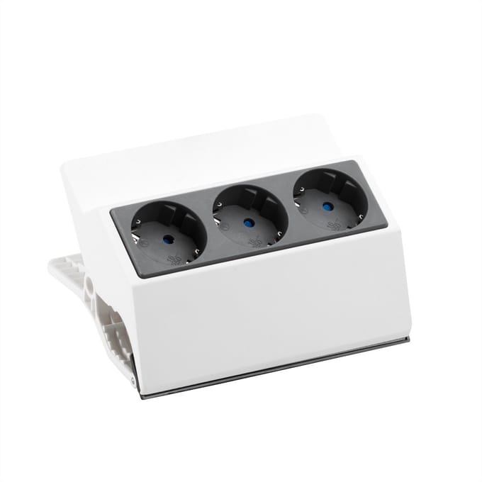BACHMANN PEGGY klem stekkerdoos 3x geaard contact, wit, 3 m