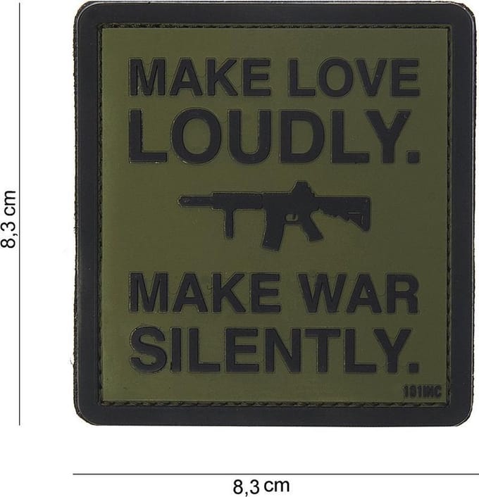 101 Inc Embleem 3D Pvc Make Love Loudly Groen 10101