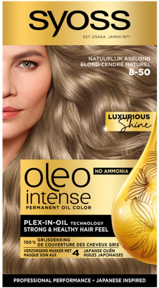 3x Syoss Color Oleo Intense 8-50 Natuurlijk Asblond