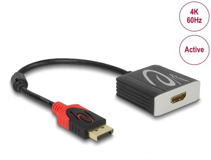 Delock Active DisplayPort 1.4 to HDMI Adapter 4K 60 Hz (HDR)