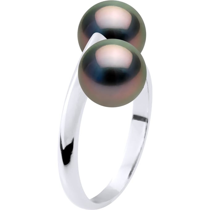 Ring Jij & Ik - 2 Echte Gecultiveerde Tahiti Parel Rond 8-9 mm