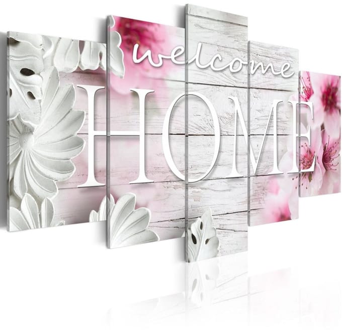 Schilderij - Zomer in Huis II , Welcome Home , 5 luik