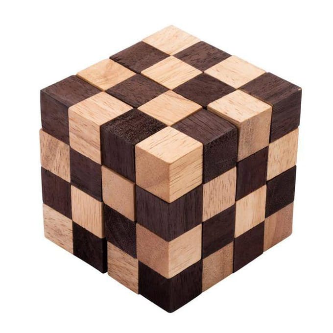 Casse-tête en bois - Engelhart - Anaconda - Niveau expert - 1 pièce - 8 cm de côté vert