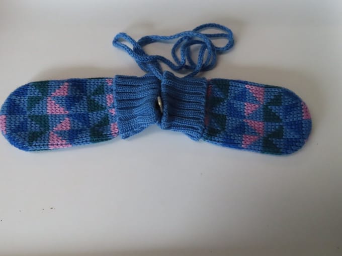 Wantjes - Unie - Gebreid - Blauw, groen , roze - T1