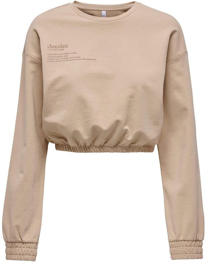 Only Zenia Unb Elastic Sweatshirt Beige M Vrouw