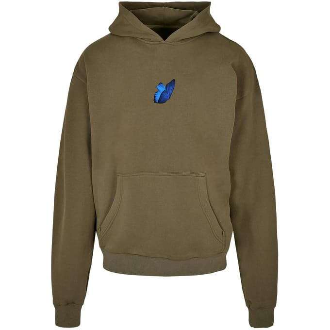 Mister Tee - Le Papillon Heavy Oversize Hoodie/trui - XXL - Olijfgroen