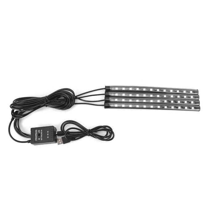 Auto 48LEDs Geluidsgestuurde Sfeer RGB Decoratielamp met Afstandsbediening gray
