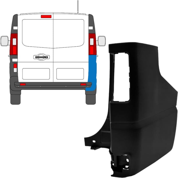 Achterbumper hoek voor Opel Vivaro 2014-2019 / Rechts