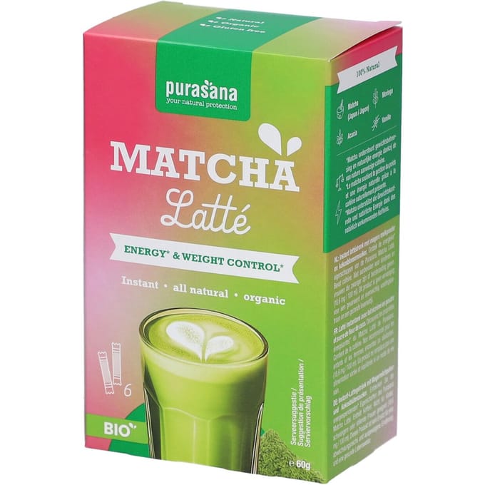 Purasana Latté Matcha BIO - 6 x 10 gr