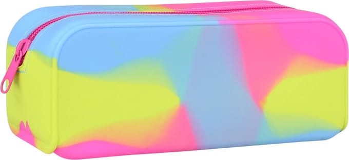 Neon, siliconen etui/cosmeticatasje met ritssluiting 8x20x6cm