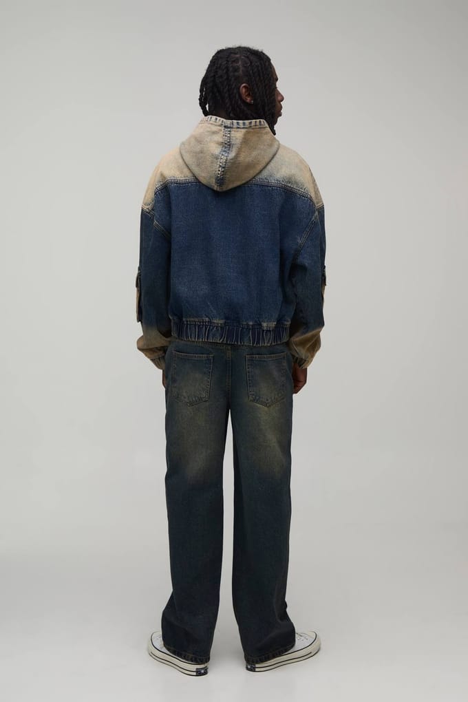 Relaxed Rip & Stitch Repair Jeans | Mid Wash | Size 44S