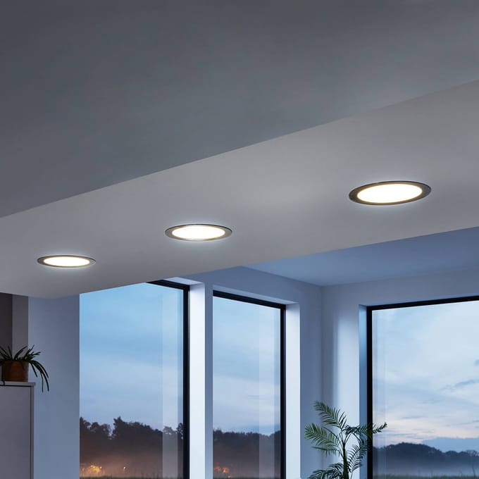 EGLO connect LED inbouwlamp Fueva-C, Ø 22,5 cm, nikkel