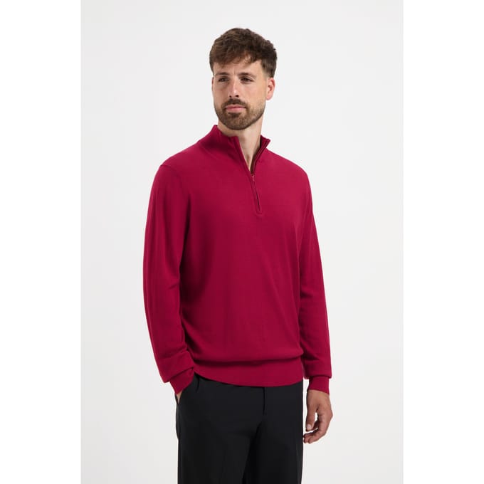 MERSO Zip-Up – Merino Vest – 100% Merino Wol – Ember Red