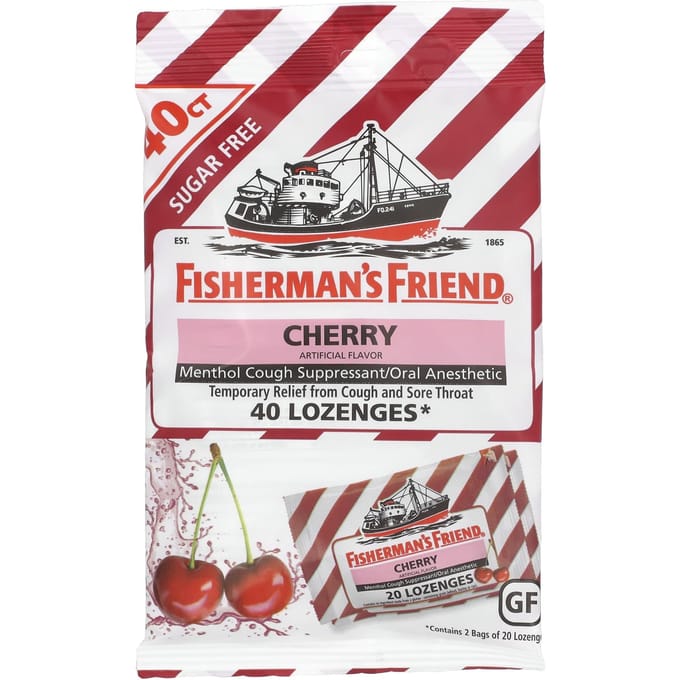 Menthol Hoestprikkelonderdrukkende Pastilles, Suikervrij, Kers, 40 Pastilles