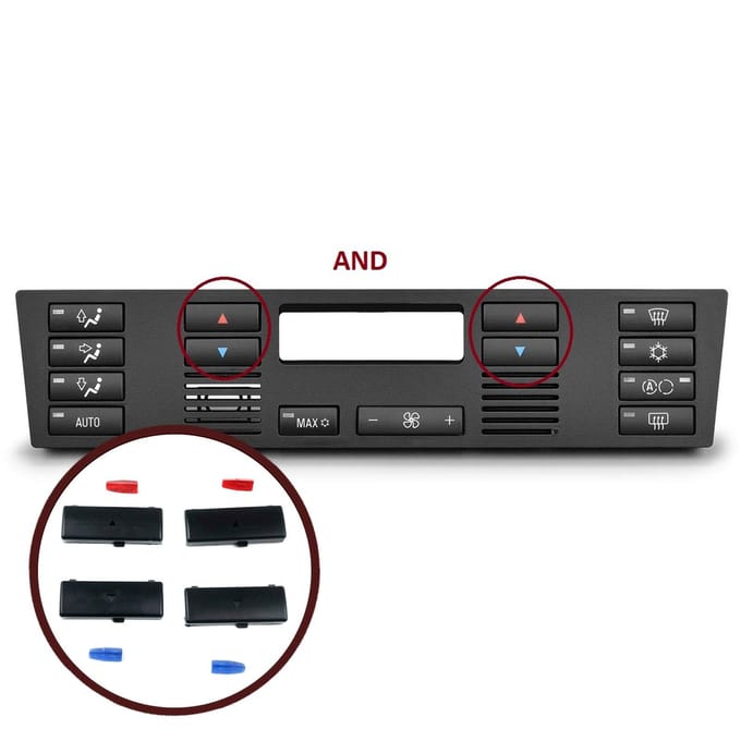 BDP88-13 4 stuks Airconditioner Klimaatregeling Paneel Omhoog Omlaag Knop Cover Set voor BMW X5 E53 2000-2006 E39 1996-2003 64116915812