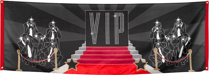 Boland - Polyester banner 'VIP' - Glitter & Glamour - Glamour - Feestversiering - Themafeest