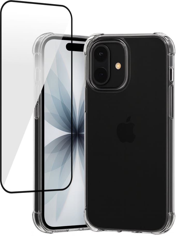 Hoesje geschikt voor iPhone 17 - Screenprotector Volledig Dekkend Glas - Shockproof Transparant