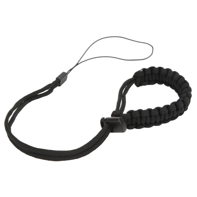 Handgeweven Duikpolsband Duikpols Lanyard voor Mobiele Telefoon Actiecamera Serie Zwart zwart