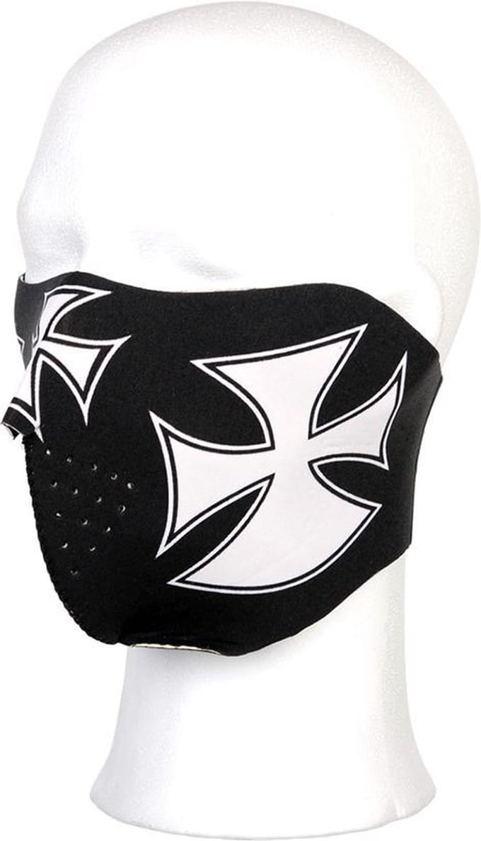 101 INC - Biker mask half face maltezer cross (kleur: n.a. / maat: NVT)