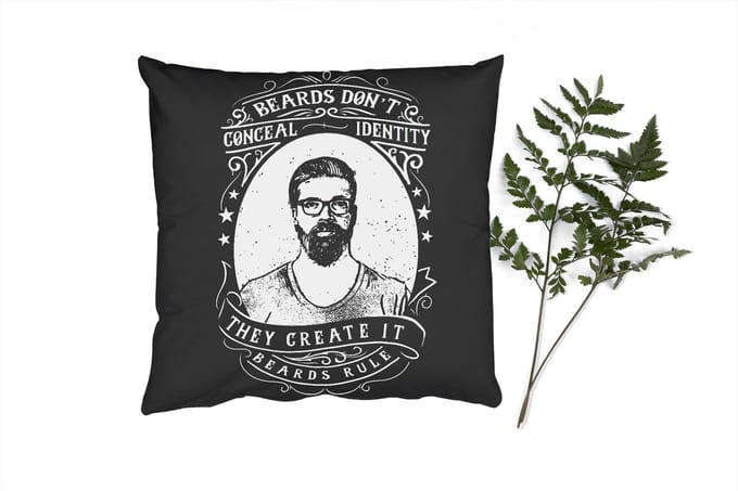 Sierkussens - Kussentjes Woonkamer - 60x60 cm - Mancave - Mannen - Baard - Retro