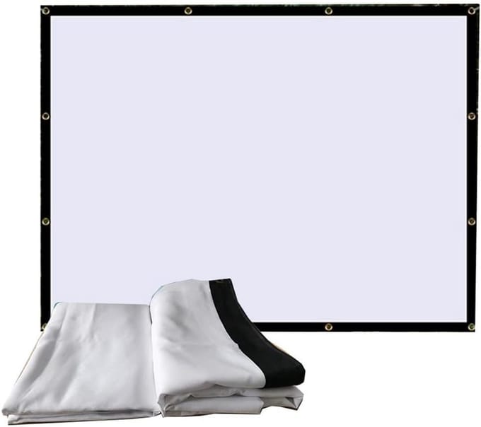 Projectiescherm - Beamerdoek Opvouwbaar - Thuisbioscoop Creëren - HD Kreukvrij Polyester - 150 Inch 16:9 - Wit