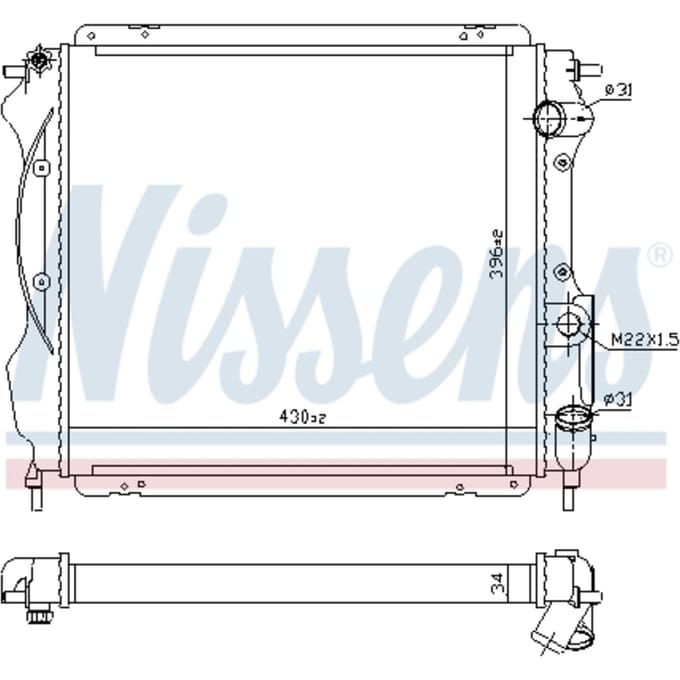 Radiator, motorkoeling NISSENS 63967A