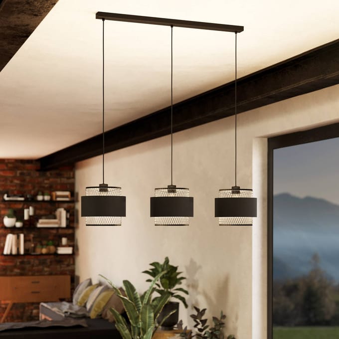 EGLO Bazely Hanglamp - E27 - 99 cm - industrieel - zwart